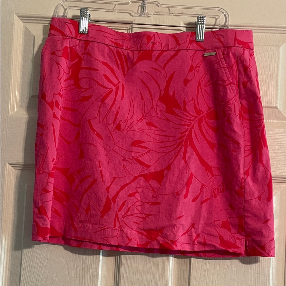 Bright Pink Tropical Print Women's Skort